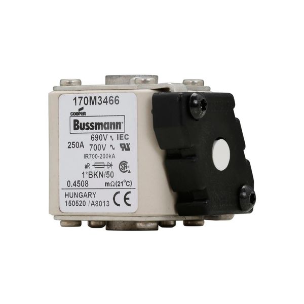 Fuse-link, high speed, 250 A, AC 690 V, compact size 1, aR, IEC, UL, single indicator image 15