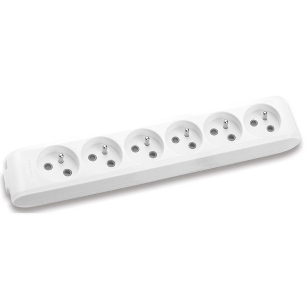 X-tendia White Six Gang Earth Socket - Up(Screw Connection)P image 1