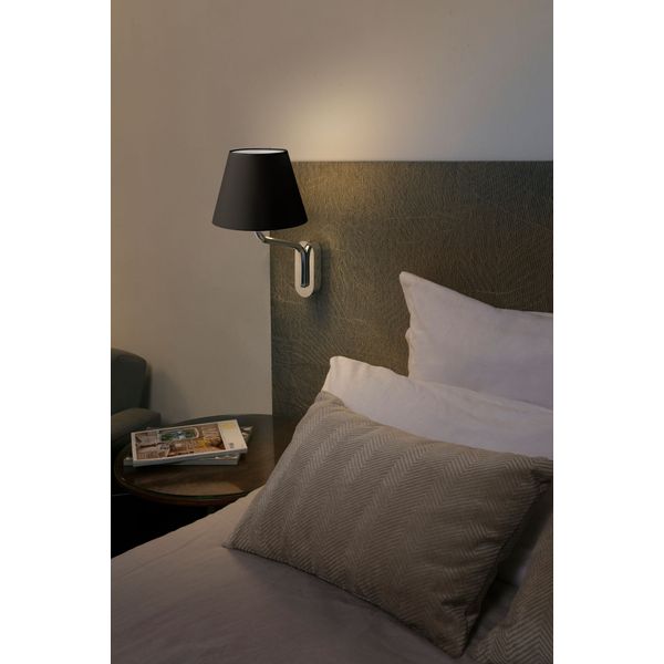 ETERNA CHROME WALL LAMP E27 15W BLACK LAMPSHADE image 2