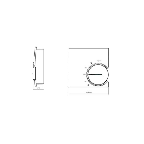 Room controller, 5-30C, AC 230V, 1 changeover contact, heating: 10 mA ... 10 (4) A, cooling: 10 mA ... 5 (2) A image 3