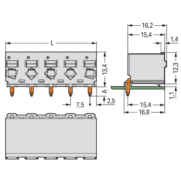 2092-3352 1-conductor THT female connector angled; push-button; Push-in CAGE CLAMP® image 7