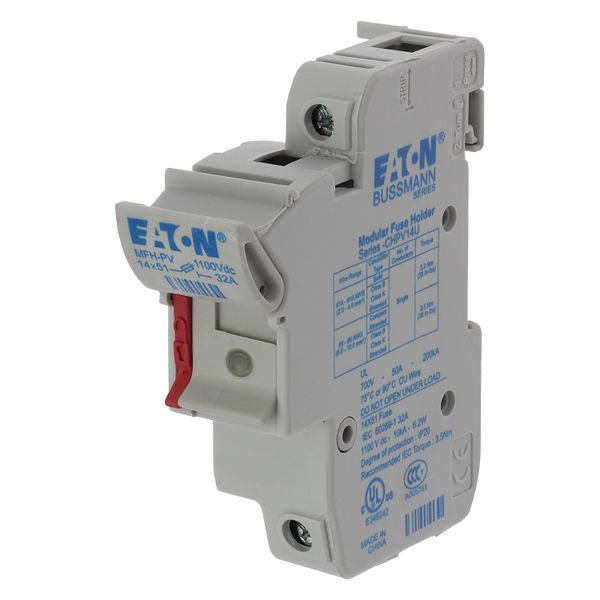 Fuse-holder, high speed, 32 A, DC 1500 V, 14 x 51 mm, 1P, IEC, UL, Neon indicator image 6