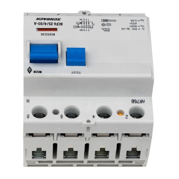 Residual current circuit breaker 25A, 4-p, 300mA, type A,6kA image 3