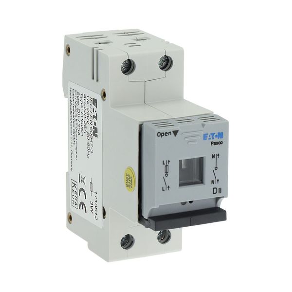 Fuse switch-disconnector, LPC, 16 A, service distribution board mounting, 1 pole, 16A fuse integrated image 40