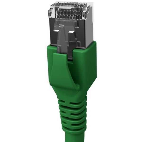 Patchcord RJ45 shielded Cat.6a 10GB, LS0H, green,   5.0m image 1