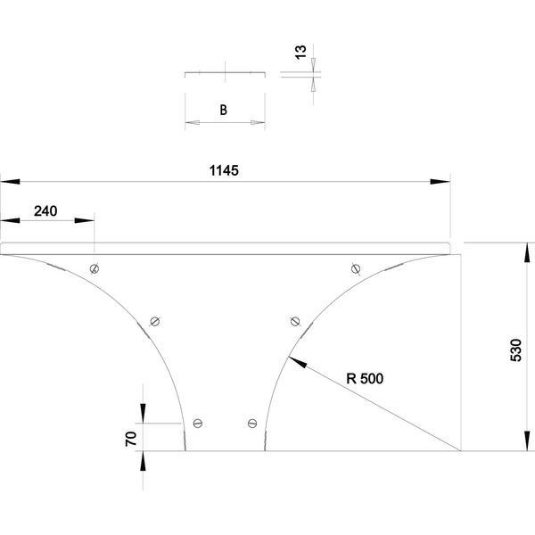 WAAD 500 DD Cover, add-on tee wide span system 110 and 160 B500mm image 2