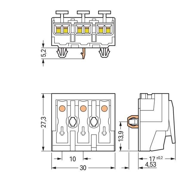 Lighting connector push-button, external with direct ground contact wh image 4