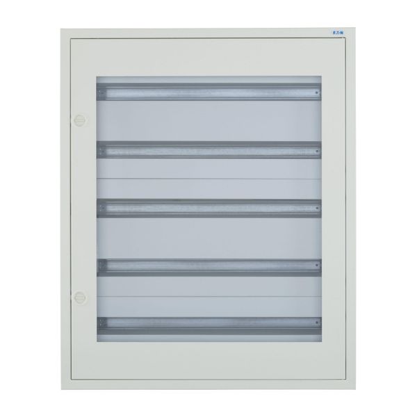 Complete flush-mounted flat distribution board with window, white, 33 SU per row, 5 rows, type C image 7