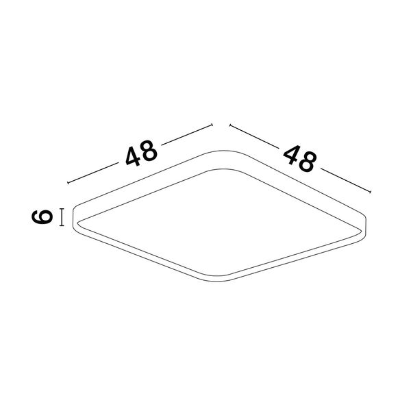 Sandy White Aluminium & Acrylic LED 30 Watt 230 Volt 1800Lm 3000K IP20 L: 48 W: 48 H: 6 cm image 1