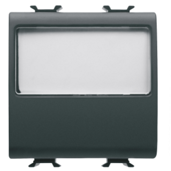 PUSH-BUTTON WITH ILLUMINATED NAME PLATE 250V ac - NO 10A - 2 MODULES - SATIN BLACK - CHORUSMART image 1