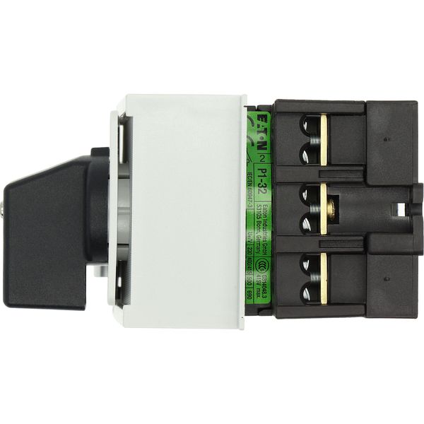 On-Off switch, P1, 32 A, service distribution board mounting, 3 pole, with black thumb grip and front plate image 35