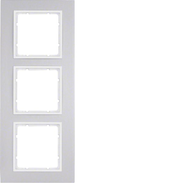 Frame 3gang, B.7, al./p. white matt, al. anodised image 1