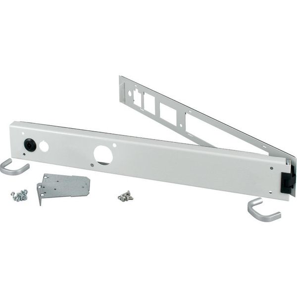 Opening metal front plate for XW drawer, closed, IP55, H=75mm, grey image 2