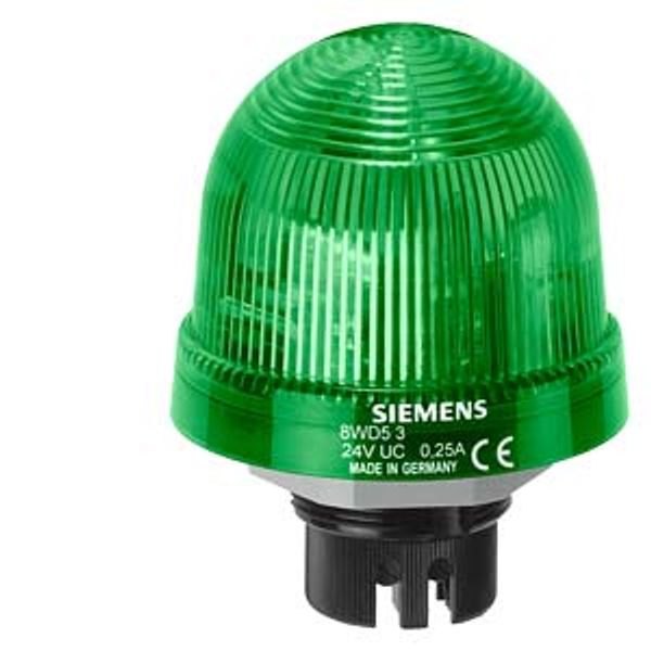 Integrated signal lamp, single flash light 115 V UC, green image 1