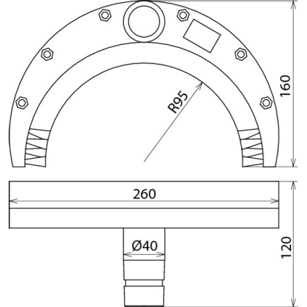 Half-round brush for suction D=190mm for MS dry cleaning set -36kV image 2