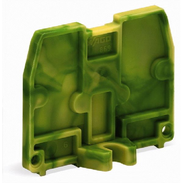 End plate with fixing flange M3 2.5 mm thick green-yellow image 3