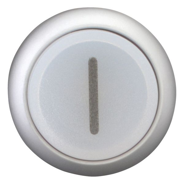 Illuminated pushbutton actuator, RMQ-Titan, Extended, momentary, White, inscribed 1, Bezel: titanium image 4