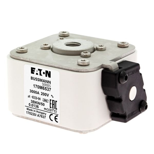 Fuse-link, high speed, 3000 A, AC 200 V, size 3, 76 x 92 x 50 mm, aR, IEC, single indicator image 8