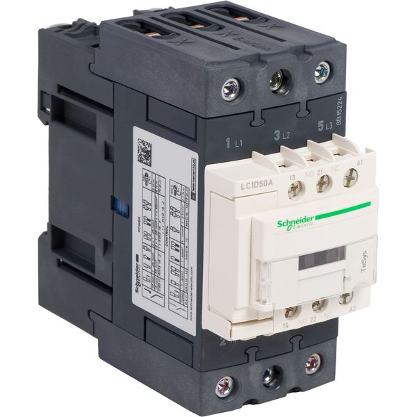 TeSys Deca contactor - 3P(3 NO) - AC-3/AC-3e - = 440 V 50 A - 120 V AC 60 Hz coil image 1