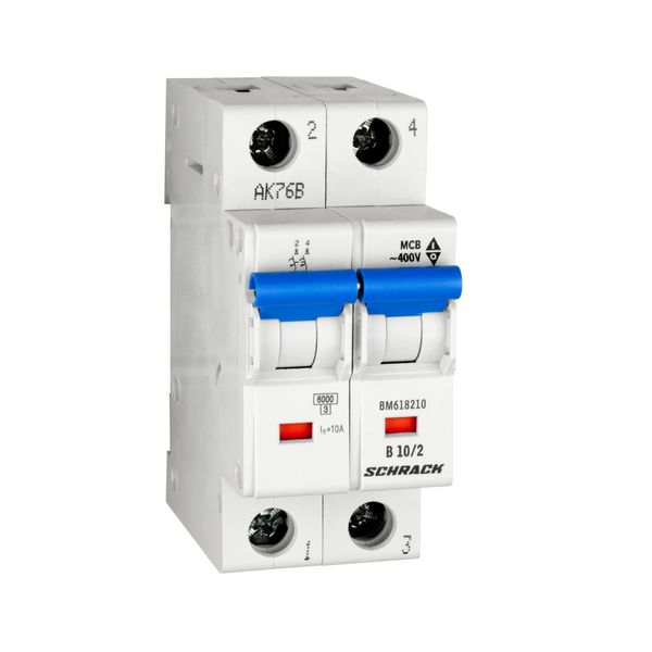 Miniature Circuit Breaker (MCB) B, 10A, 2-pole, 6kA image 1