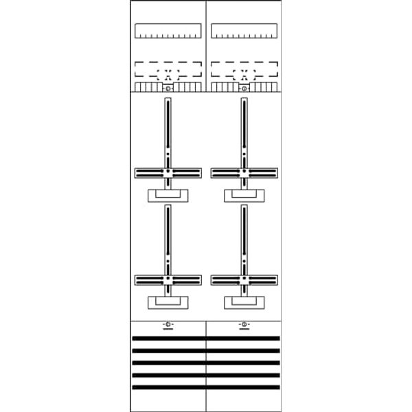 DF29A4XS Meter panel, Field width: 2, Rows: 0, 1350 mm x 500 mm x 160 mm, IP2XC image 17