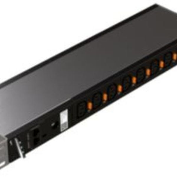 Intelligent PDU, metered (Base version), 19 inch, 1 phase 16A, 8 C13 outlets with cord locking, C20 inlet image 1