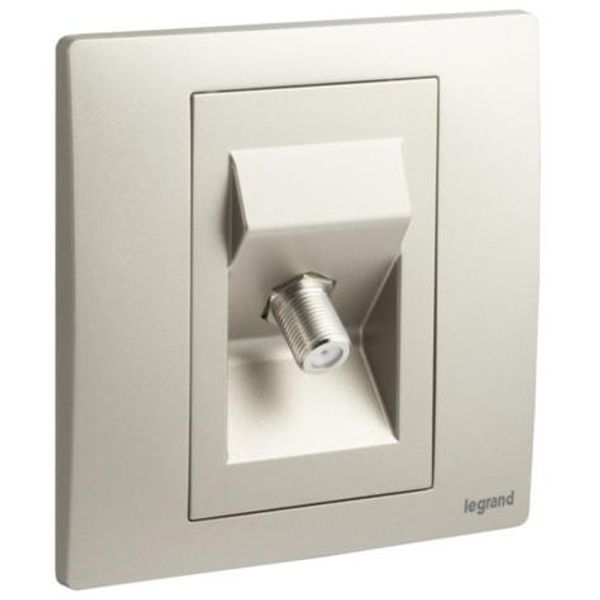 Mallia Senses - 1 gang "F" Type terminal TV socket outlet - Champagne image 1