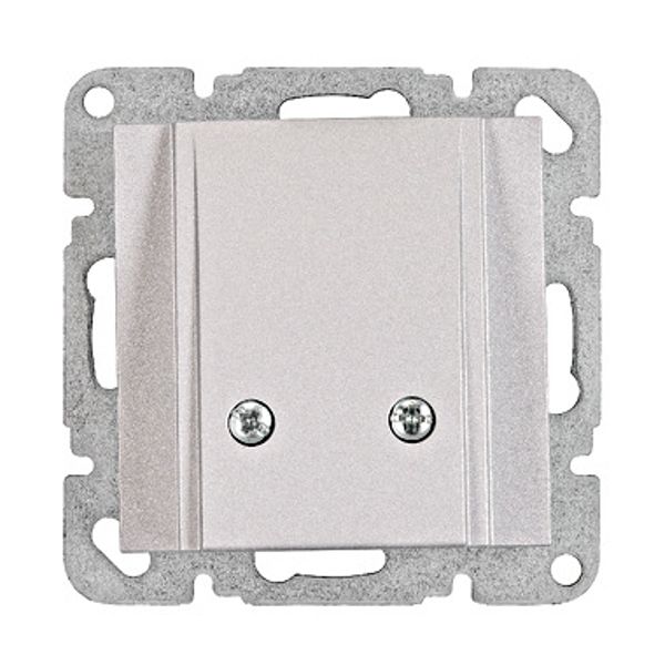 Cable outlet socket with cover, silver image 1