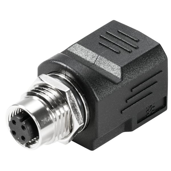 RJ45 plug adapter, IP67, Connection 1: RJ45, Connection 2: M12, Shield image 1