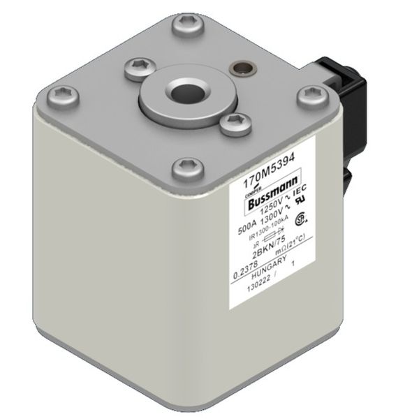 Fuse-link, high speed, 500 A, AC 1250 V, size 2, 61 x 75 x 77 mm, aR, IEC, UL, single indicator image 3