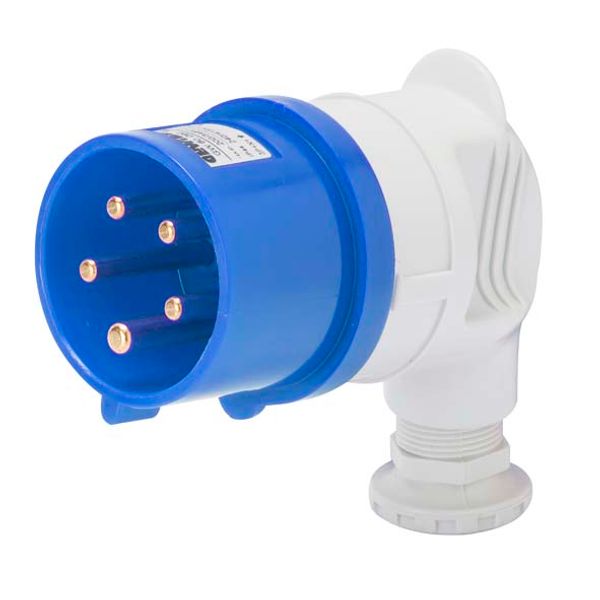 90° PLUG - IP44 - 3P+N+E 32A 200-250V 50/60HZ - BLUE - 9H - SCREW WIRING image 2