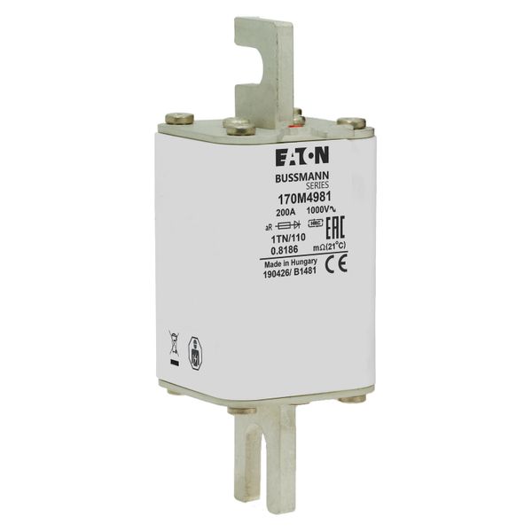 Fuse-link, high speed, 200 A, AC 1000 V, DIN 1, 51 x 69 x 138 mm, aR, DIN, IEC, type T indicator image 17