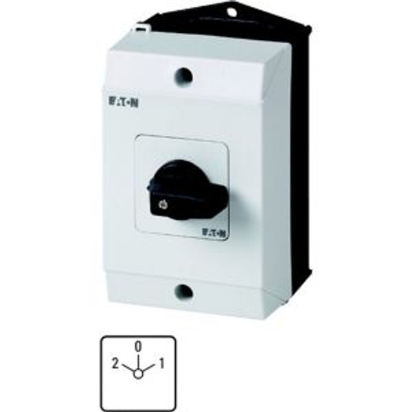 Reversing switches, T3, 32 A, surface mounting, 3 contact unit(s), Contacts: 6, 45 °, maintained, With 0 (Off) position, 2-0-1, SOND 29, Design number image 4