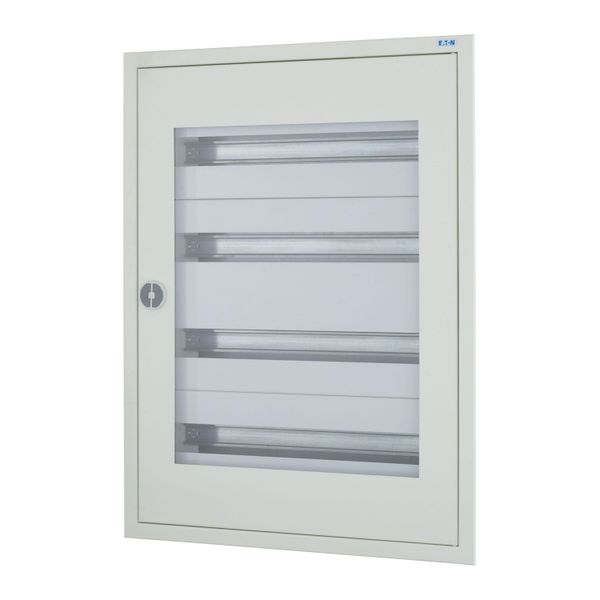 Complete flush-mounted flat distribution board with window, white, 33 SU per row, 4 rows, type C image 4