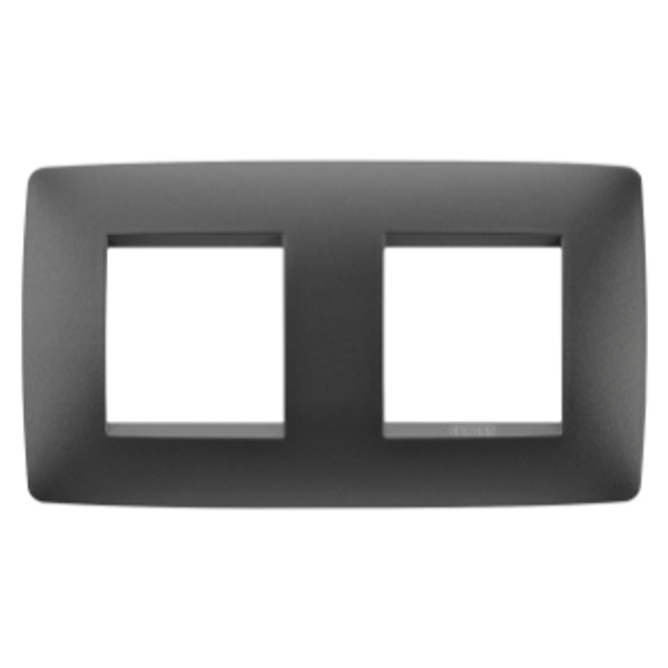 ONE INTERNATIONAL PLATE - IN PAINTED TECHNOPOLYMER - 2+2 MODULES HORIZONTAL - SATIN BLACK - CHORUSMART image 1