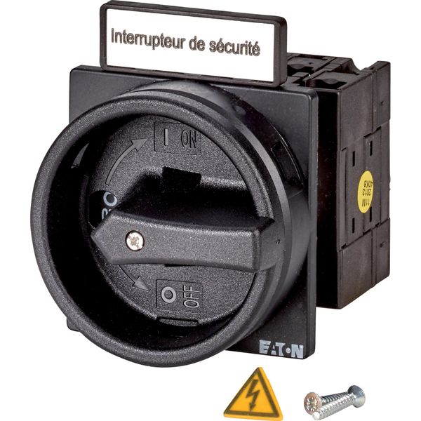 SUVA safety switches, T3, 32 A, flush mounting, 2 N/O, 2 N/C, STOP function, with warning label „Interrupteur de sécurité“ image 2