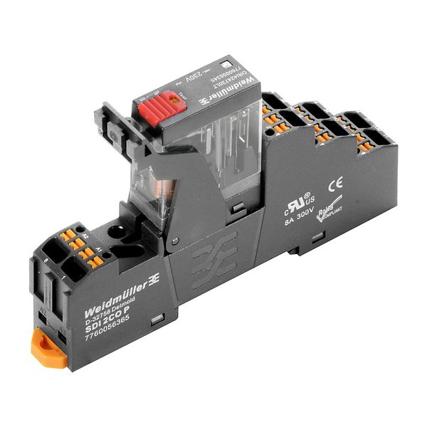 Relay module, 230 V AC, red LED, 2 CO contact (AgSnO) , 250 V AC, 5 A, image 1