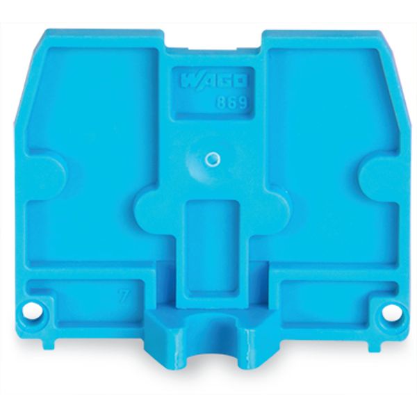End plate with fixing flange M4 2.5 mm thick blue image 4