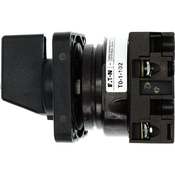 On-Off switch, T0, 20 A, flush mounting, 1 contact unit(s), 2 pole, with black thumb grip and front plate image 12