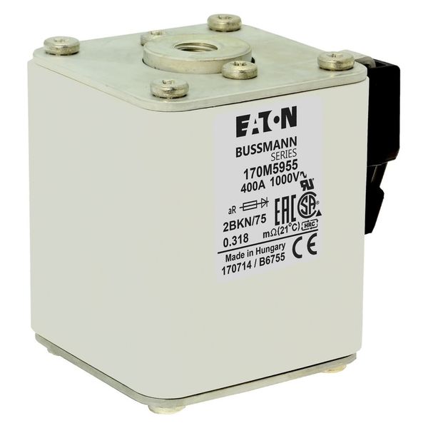 Fuse-link, high speed, 400 A, AC 1000 V, size 2, 59 x 77 x 75 mm, aR, IEC, UL, single indicator image 6