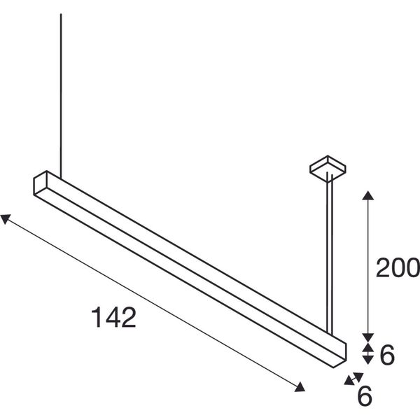 Q-LINE DALI SINGLE LED, pendant, dimmable, 1500mm, black image 2