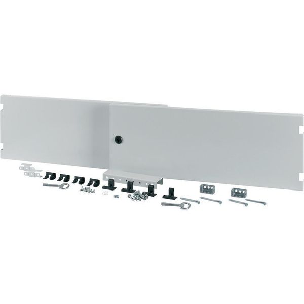 Section wide door, closed, HxW=250x1350mm, IP55, grey image 3