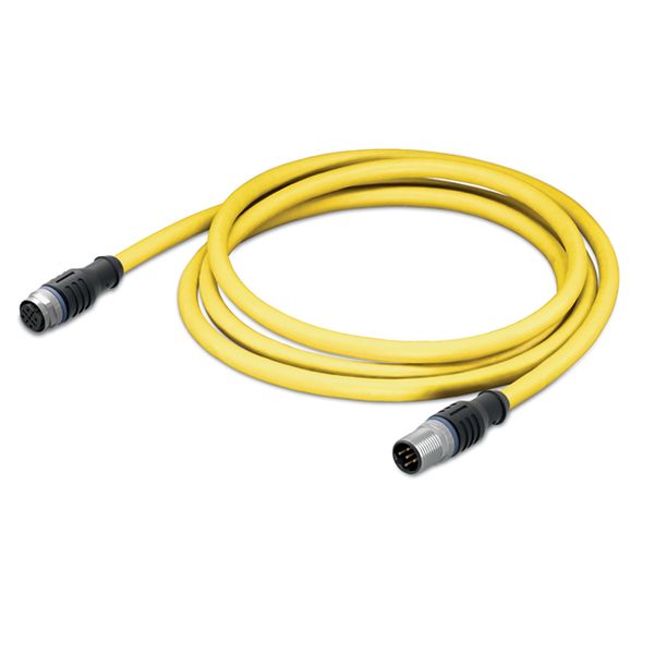 System bus cable M12B socket straight M12B plug straight yellow image 2