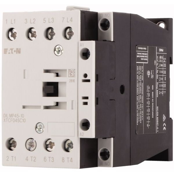 Contactor, 4 pole, AC operation, AC-1: 45 A, 1 N/O, 110 V 50 Hz, 120 V 60 Hz, Screw terminals image 3