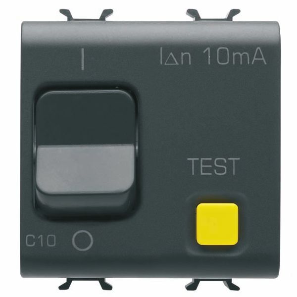 RESIDUAL CURRENT BREAKER WITH OVERCURRENT PROTECTION - C CHARACTERISTIC - CLASS A - 1P+N 10A 230Vac 10mA - 2 MODULES - SATIN BLACK - CHORUSMART image 2