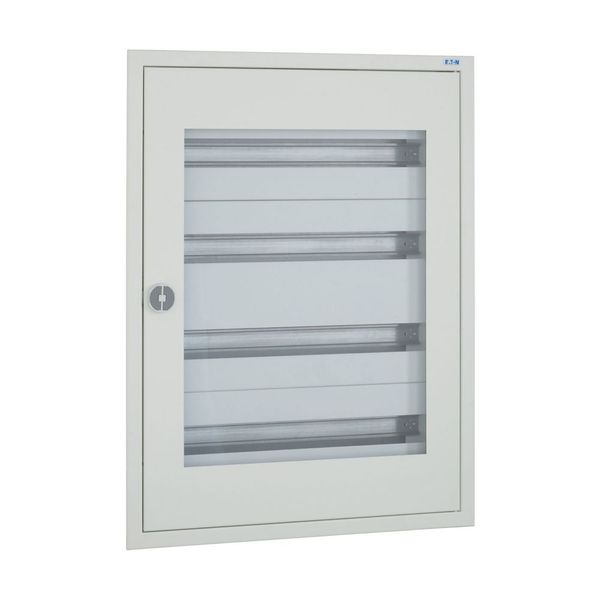 Complete flush-mounted flat distribution board with window, white, 24 SU per row, 4 rows, type C image 7