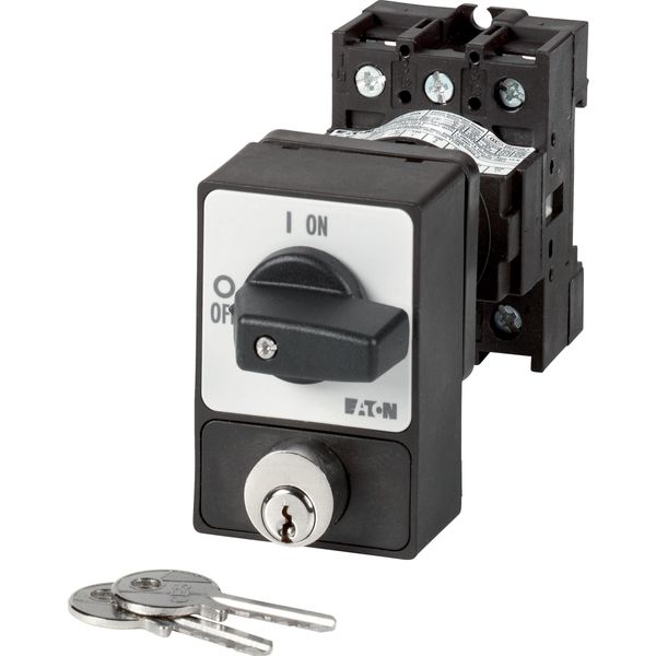 ON-OFF switches, P1, 32 A, rear mounting, 3 pole, with black thumb grip and front plate, Cylinder lock SVA image 3