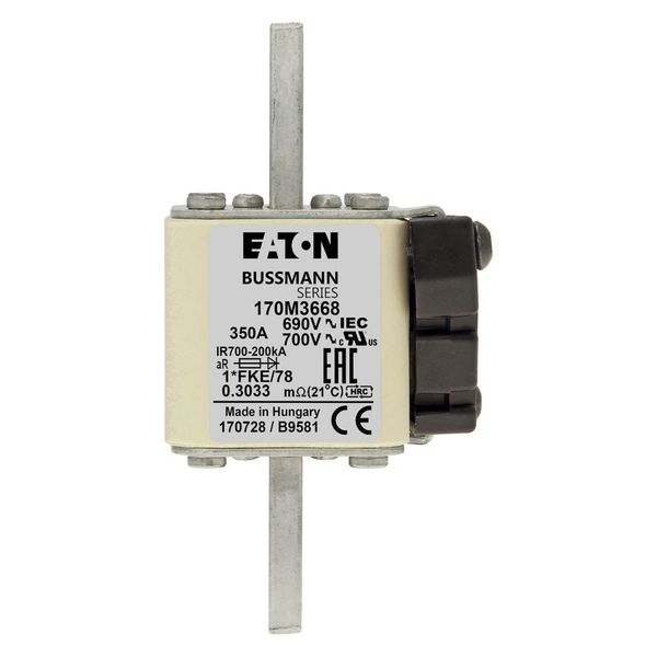 Fuse-link, high speed, 350 A, AC 690 V, compact size 1, 45 x 59 x 110 mm, aR, IEC, UL image 15