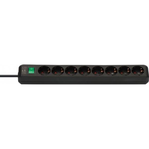 Eco-Line extension socket with switch 8-way black 3m H05VV-F 3G1,5 image 1