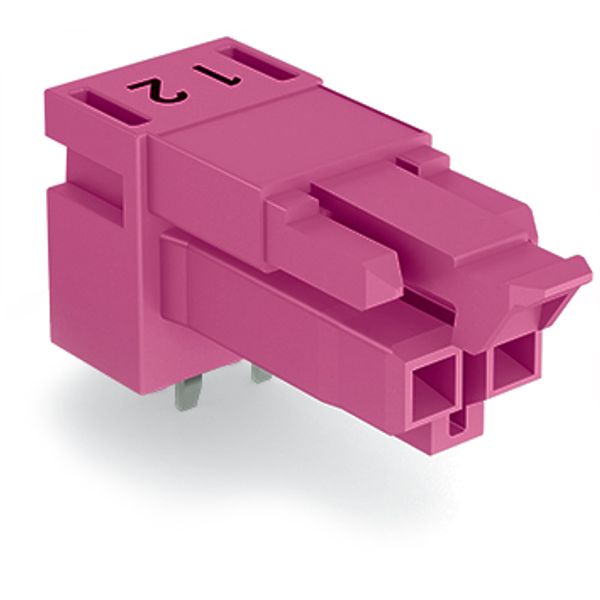 Socket for PCBs angled 2-pole pink image 3